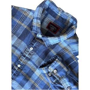 Untuckit Wrinkle Resistant 100% Linen Long Sleeve Shirt‎ Size Large